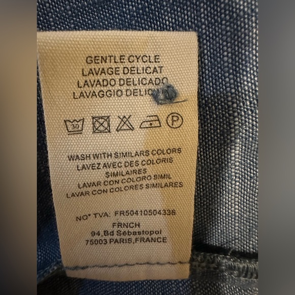 Frnch Kathleen chambray dress side waist tie size medium - Picture 12 of 12